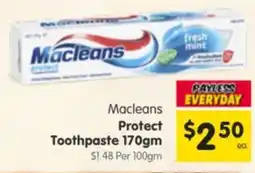Spar Macleans Protect Toothpaste offer