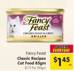Spar Fancy Feast Classic Recipes Cat Food offer