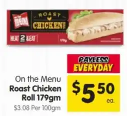 Spar On the Menu Roast Chicken Roll offer