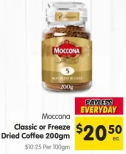 Spar Moccona Classic or Freeze Dried Coffee offer