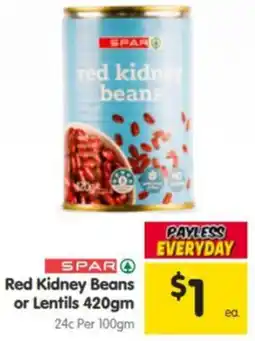 Spar Red Kidney Beans or Lentils offer