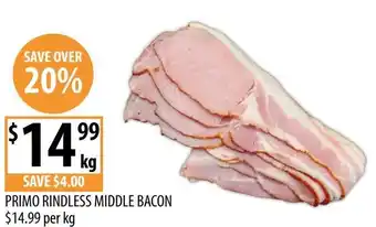 Supabarn Primo rindless middle bacon offer