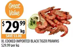Supabarn Xl cooked imported black tiger prawns offer