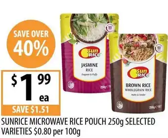 Supabarn Sunrice microwave rice pouch offer