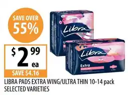 Supabarn Libra pads extra wing/ultra thin offer