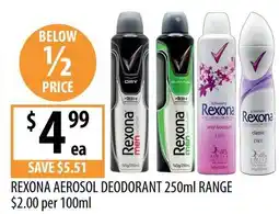 Supabarn Rexona aerosol deodorant range offer