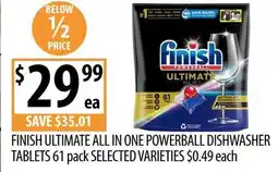 Supabarn Finish ultimate all in one powerball dishwasher tablets offer
