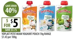 Supabarn Yoplait petit miam yoghurt pouch range offer