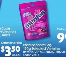 C-Store Distribution Mentos Share Bag offer