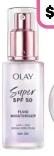 Priceline Olay super spf 50 fluid moisturiser offer