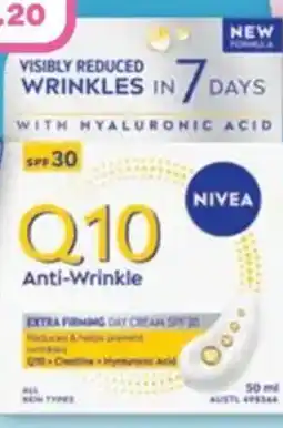 Priceline Nivea q10 anti-wrinkle extra firming day cream spf30 offer