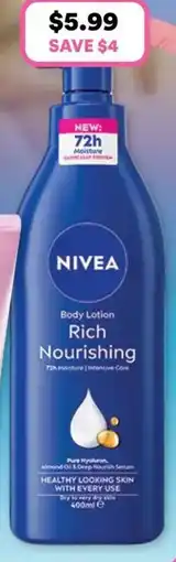 Priceline Nivea rich nourishing body lotion offer