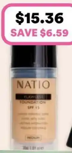 Priceline Natio flawless foundation spf 15 medium offer
