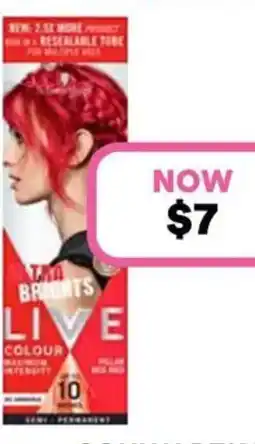 Priceline Schwarzkopf LIVE Colour Ultra Brights Pillar Box Red offer