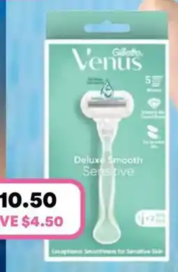 Priceline Gillette Venus Deluxe Smooth Sensitive Razor 1 Handle 2 Blade Refills 3 Piece Set offer