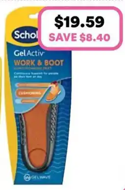 Priceline Scholl gelactiv insole work boot large 1 pair offer