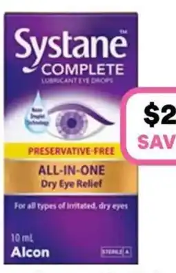 Priceline Systane Complete Lubricant Eye Drops Preservative Free offer
