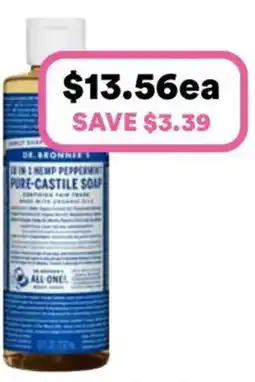 Priceline Dr bronners pure castile magic liquid soap peppermint offer