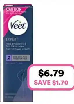Priceline Veet Expert Legs and Body & Full Bikini Hair Removal Cream offer