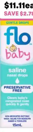 Priceline Flo Baby Saline Nasal Drops offer