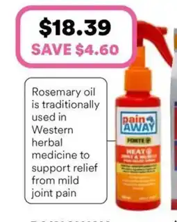 Priceline Pain away forte heat joint & muscle pain relief spray offer