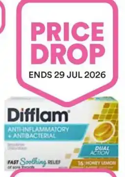 Priceline Difflam Sore Throat Lozenges Honey & Lemon Flavour 16 Lozenges offer