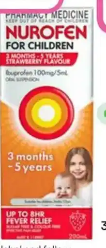Priceline Nurofen for children 3 months 5 years strawberry flavour offer