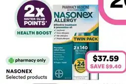 Priceline Nasonex allergy non drowsy 24 hour nasal spray twin pack 2 x 140 sprays offer