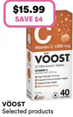 Priceline Vöost vitamin c blood orange flavour 40 effervescent tablets offer