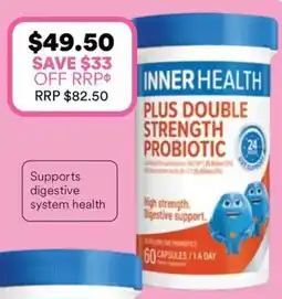 Priceline Inner health plus double strength probiotic offer