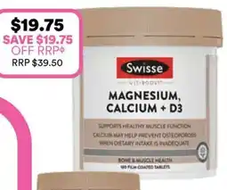 Priceline Swisse Ultiboost Magnesium Calcium D3 offer