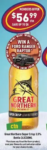 Liquor Legends Great Northern Super Crisp 3.5% Bottle offer