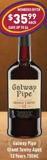 Liquor Legends Galway Pipe Grand Tawny Aged 12 Years offer
