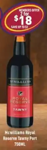 Liquor Legends Mcwilliams Royal Reserve Tawny Port offer