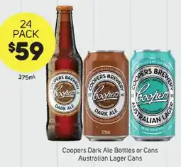 Foodland Coopers Dark Ale Bottles or Cans Australian Lager Cans offer