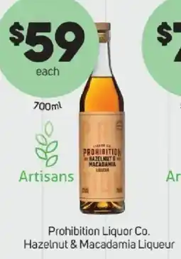 Foodland Prohibition Liquor Co Hazelnut & Macadamia Liqueur offer