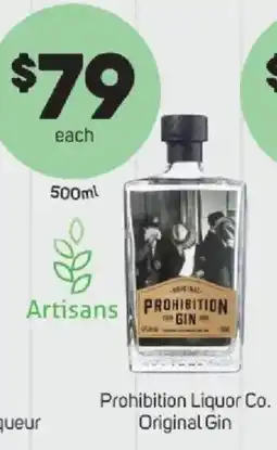 Foodland Prohibition Liquor Co Original Gin offer