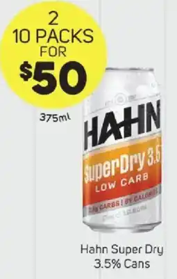 Foodland Hahn Super Dry 3.5% Cans offer