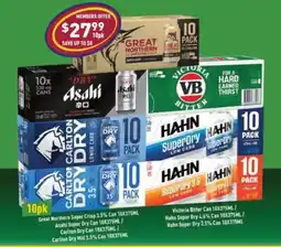 Liquor Legends Great Northern Super Crisp 3.5% Can /Asahi Super Dry Can / Carlton Dry Can offer
