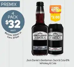 Foodland Jack Daniels Gentleman Jack & Cola 6% Whiskey & Cola offer