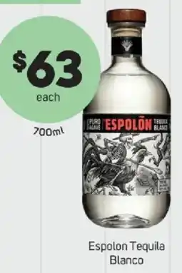 Foodland Espolon Tequila Blanco offer