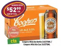 Liquor Legends Coopers Mild Ale Bottle / Coopers Mild Ale Can offer