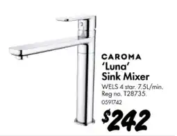 Bunnings Caroma luna sink mixer offer