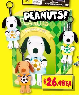JB Hi-Fi Peanuts Soccer Series plush keychains offer