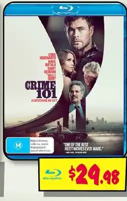 JB Hi-Fi Crime 101 Blu ray offer