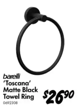 Bunnings Toscana Matte Black Towel Ring offer