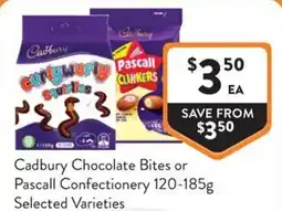 Foodworks Cadbury Chocolate Bites or Pascall Confectionery offer