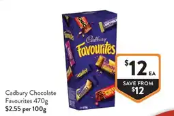 Foodworks Cadbury Chocolate Favourites offer