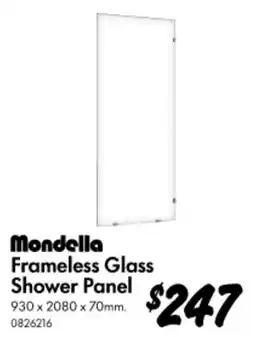 Bunnings Frameless Glass Shower Panel offer