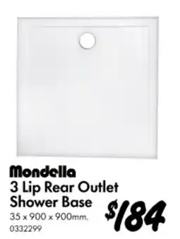 Bunnings 3 Lip Rear Outlet Shower Base offer